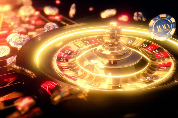 678DB Live Games — Take part in high-energy casino action A glowing roulette wheel with cascading chips, symbolizing the engaging live and instant-win games available on 678DB.