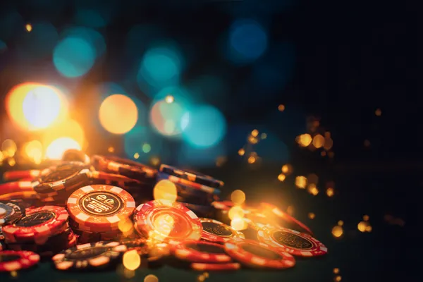 A confident dealer surrounded by casino chips inviting players to access their 678DB account, reflecting quick and easy login options.